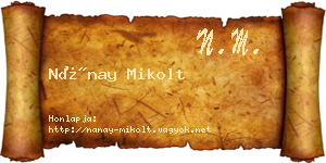 Nánay Mikolt névjegykártya